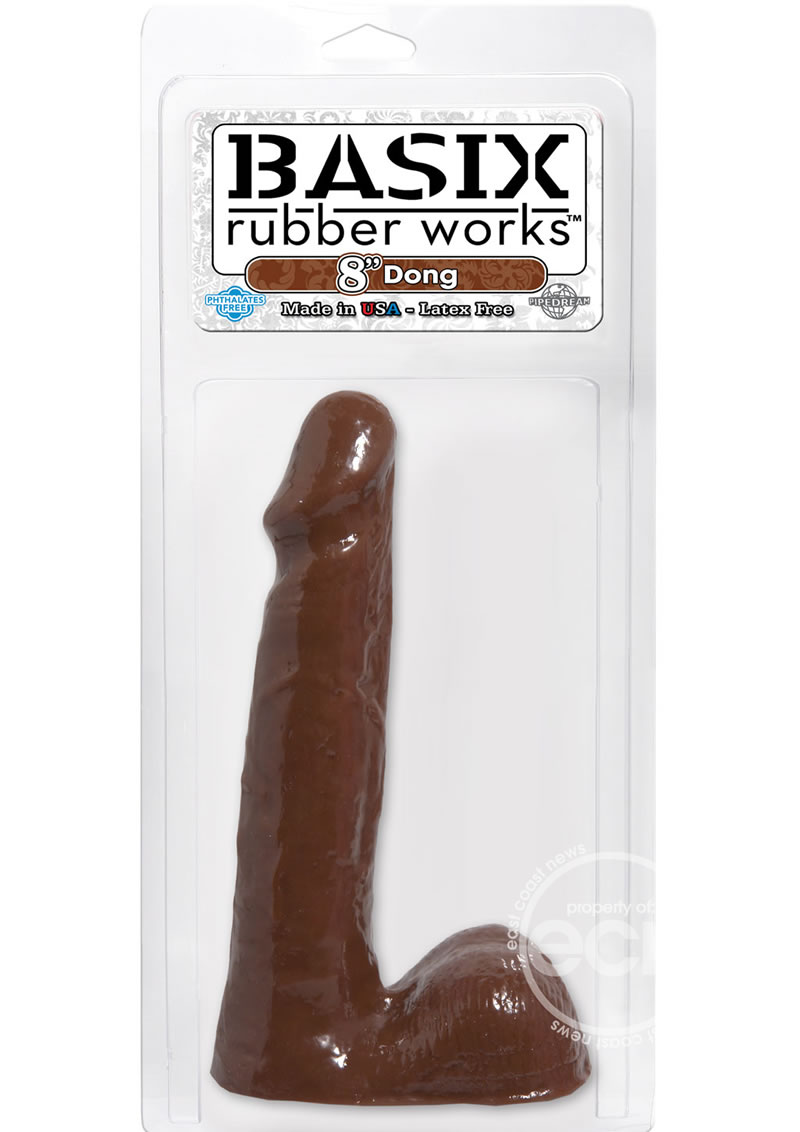 Basix Rubber Works 8 Inch Dong Brown