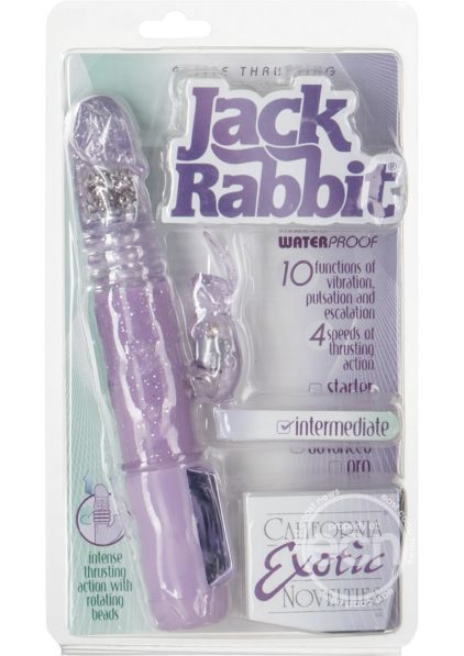 Petite Thrusting Jack Rabbit Dual Vibe Waterproof Purple