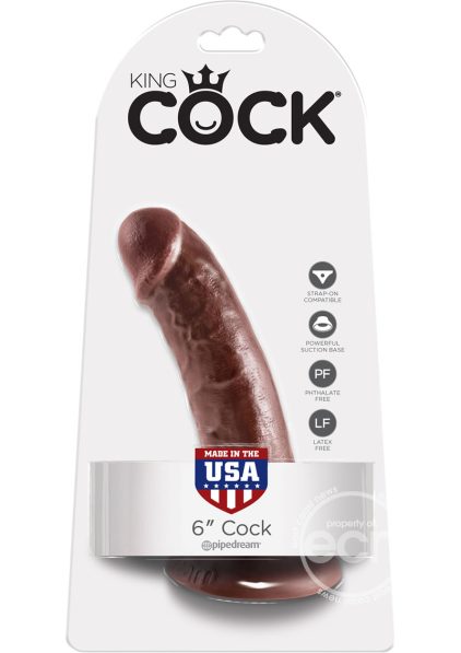 King Cock Realistic Cock Brown 6 Inch