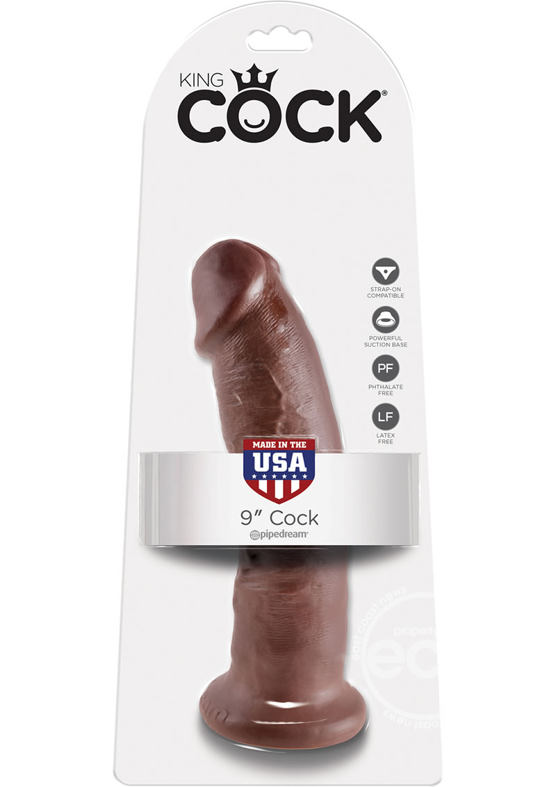 King Cock Realistic Cock Brown 9 Inch