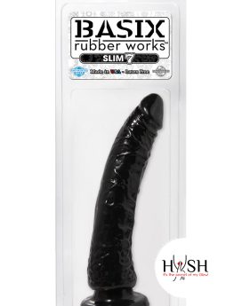 Basix Dong Slim 7 With Suction Cup 7 Inch Black